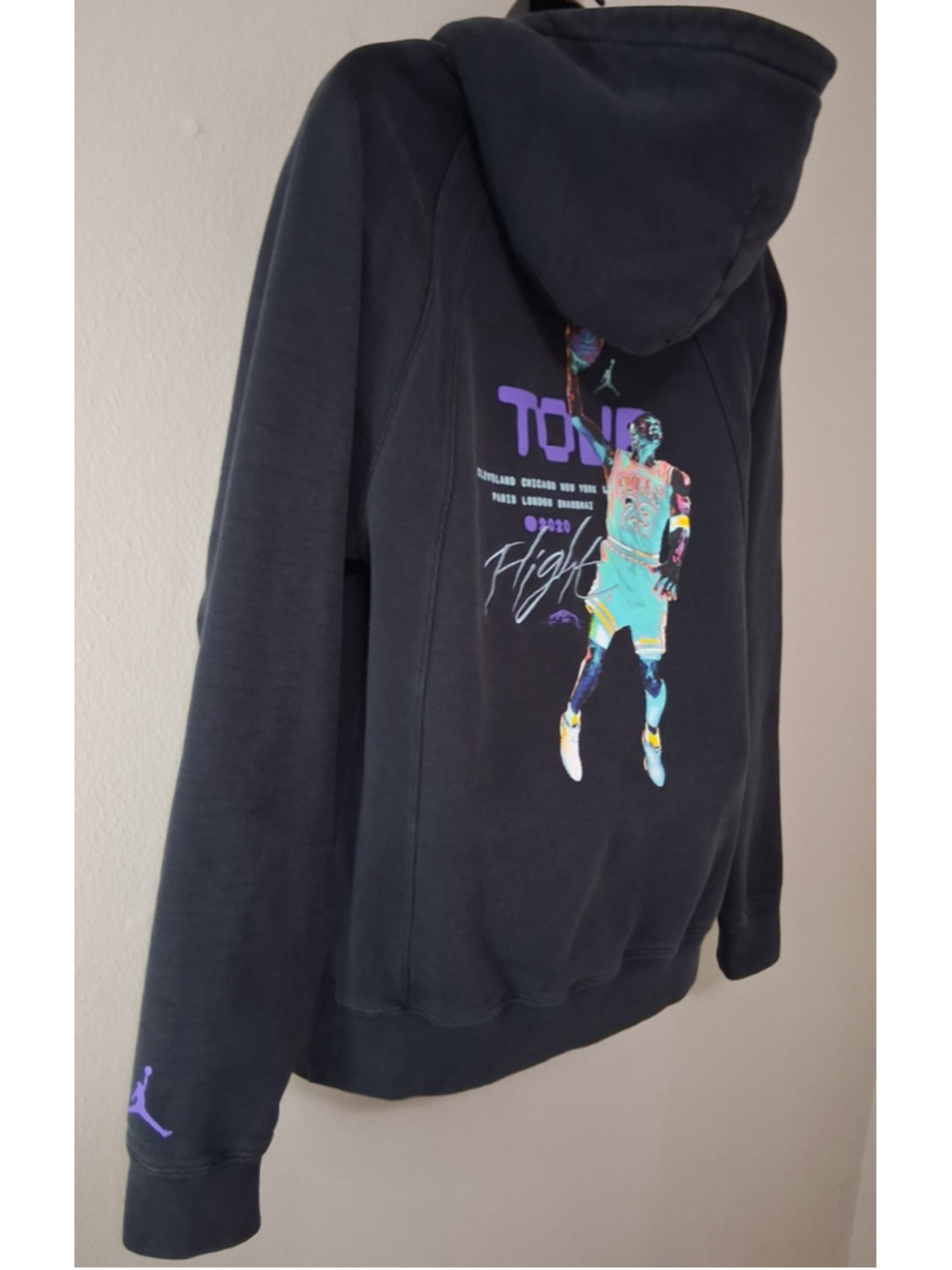 2022 Nike Air Jordan Flight Heritage Coll. Men's Medium Hoodie Black DM1394-010 - Picture 3 of 12